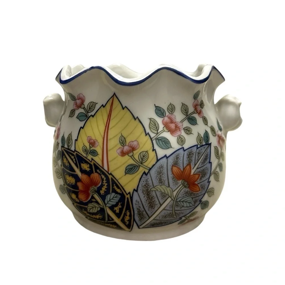 Tabacco Leaf Genus Nicotina Fine China By Mann Open Sugar Bowl RARE